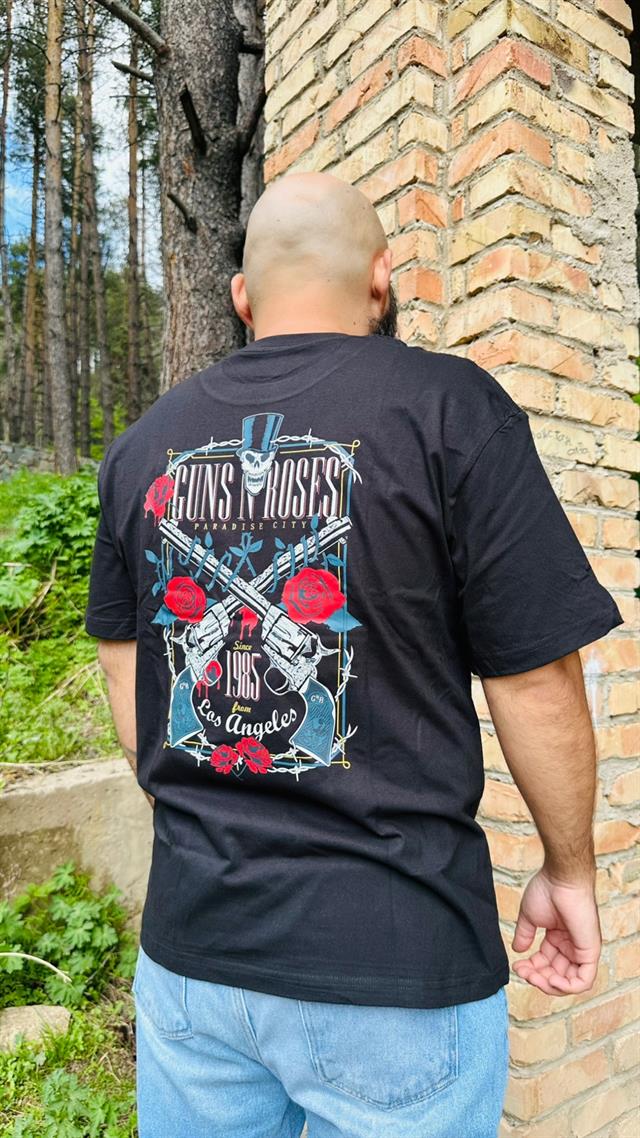 Рок футболка Guns N' Roses — oversize, чёрная — фото 4